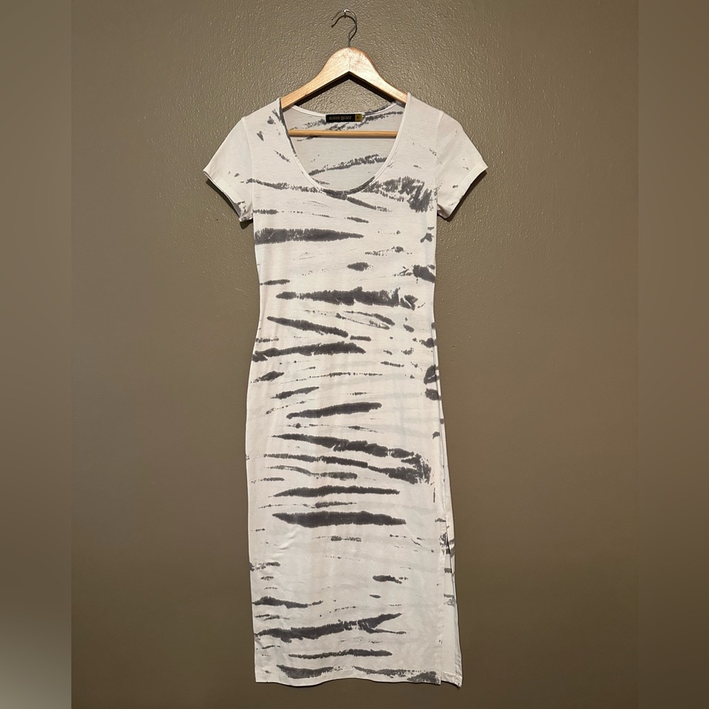 Saint Grace Gray Tie-Dye Women's Short Sleeve Dress - Small